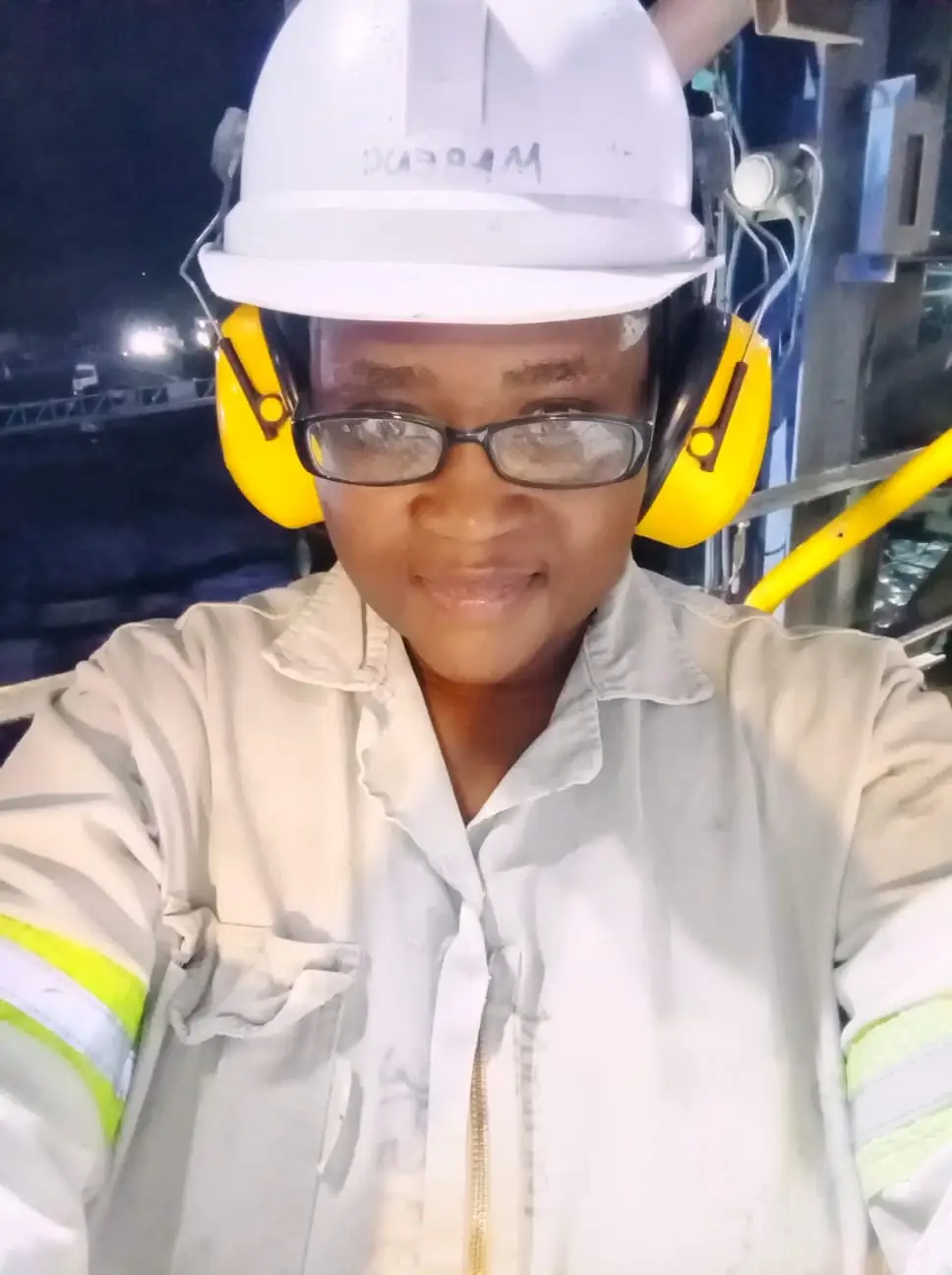 Ntombi Mabena at an industrial workplace