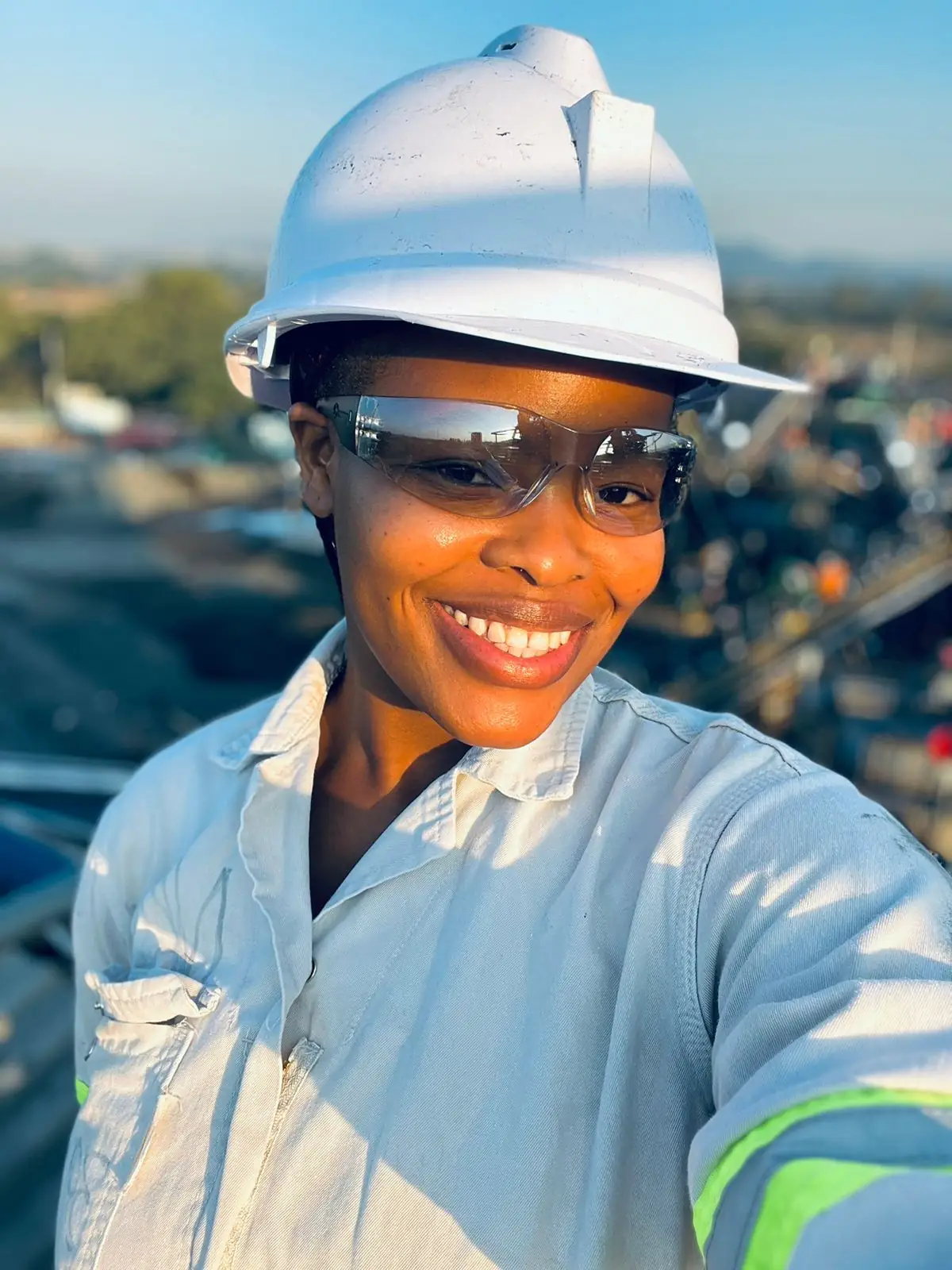 Sinothile Nkosi at an industrial workplace
